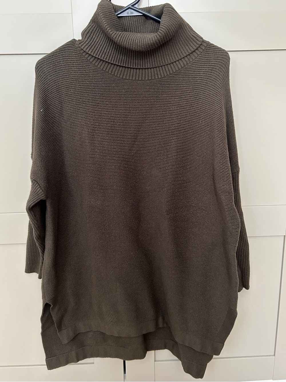 Oversized Turtleneck Sweater - Olive Green